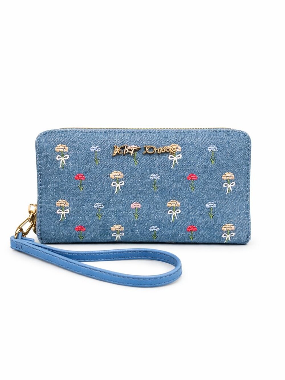 Betsey Johnson Floral Embroidered Wristlet Wallet Summer 2026 Chic